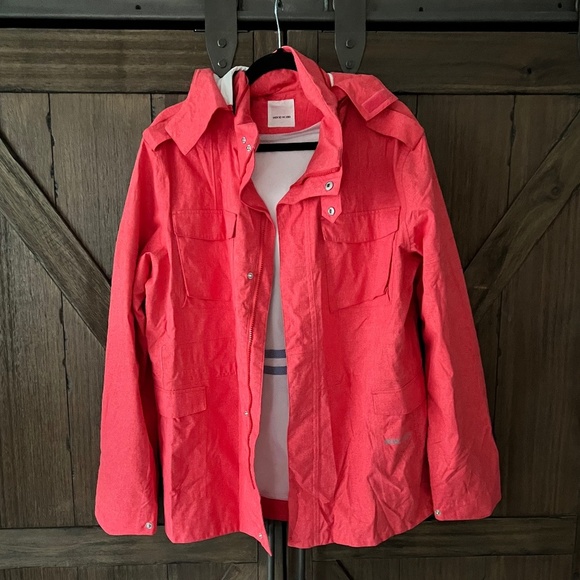 Wood Wood Romain Jacket M65 Waterproof Coral Red Size Large NWOT - Picture 2 of 9